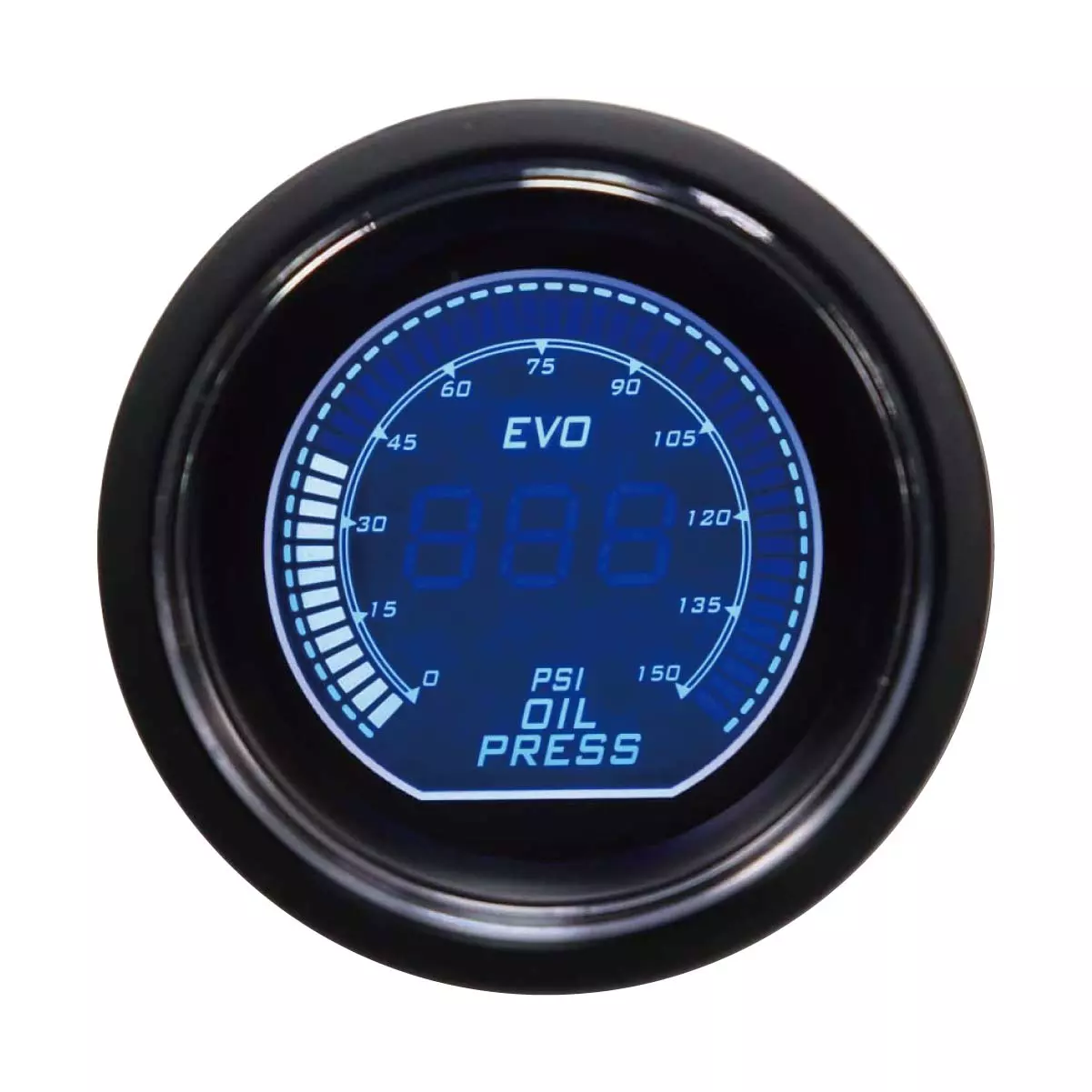 MOTOR METER RACING EVO Series Oil Pressure Gauge PSI Blue Red Backlit Included Electronic Sensor Kits