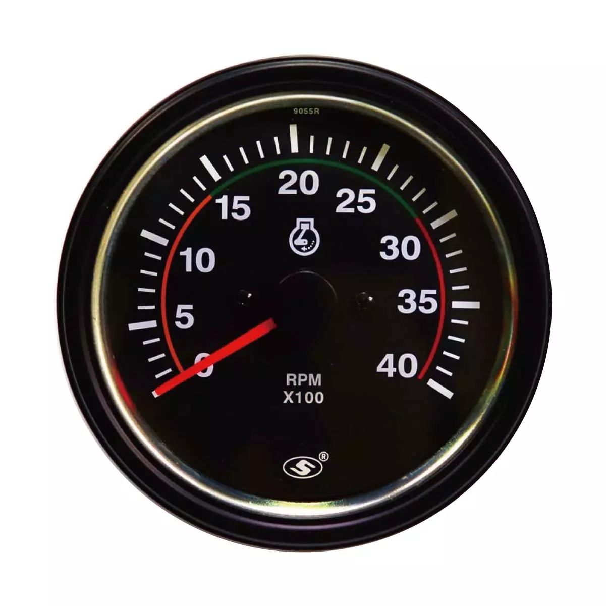 MOTOR METER RACING Universal Diesel Tachometer for Alternator W Terminal 3-3/8" 4000 RPM Black Dial in Dash