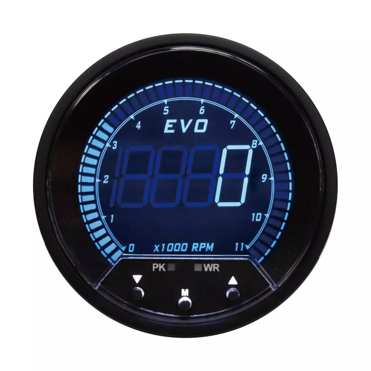 MOTOR METER RACING EVO Series Tachometer Blue Red White Green Backlit Warning Function Peack Recall
