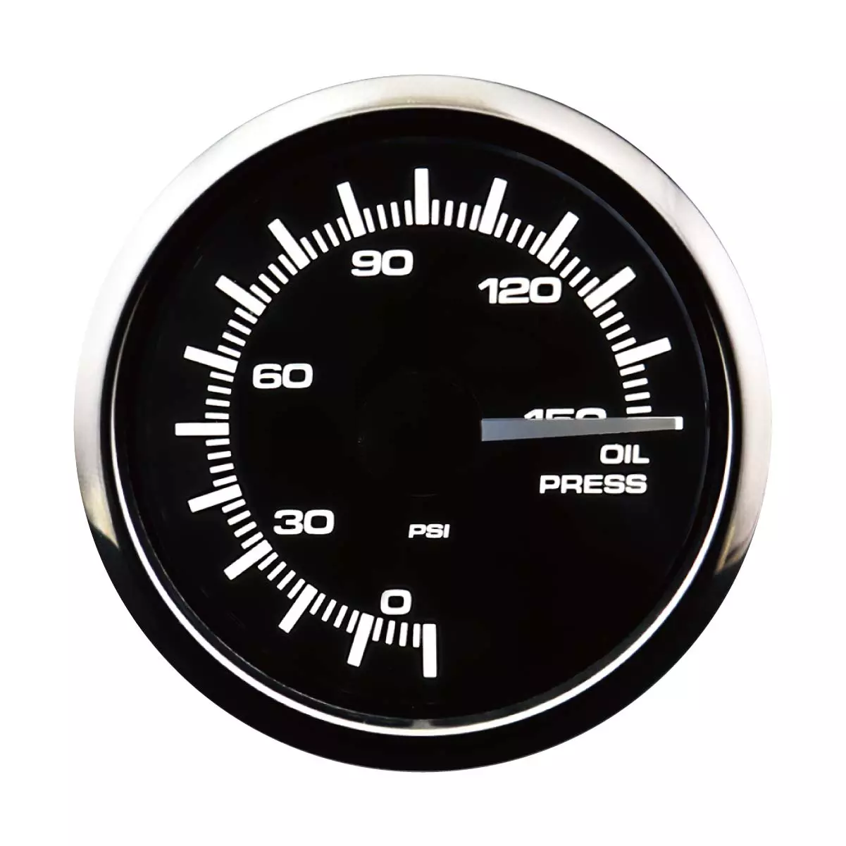 MOTOR METER RACING Electronic Oil Pressure Gauge PSI 2" LED Backlit White Amber Waterproof Pin-Style Install