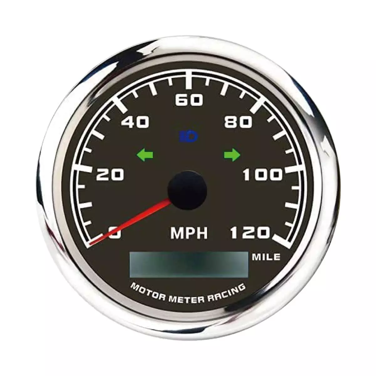 MOTOR METER RACING W Pro GPS Speedometer Odometer Waterproof for Car Boat Motorcycle Black with Turn Signal High Beam 120 Mph White LED GPS Sensor Included