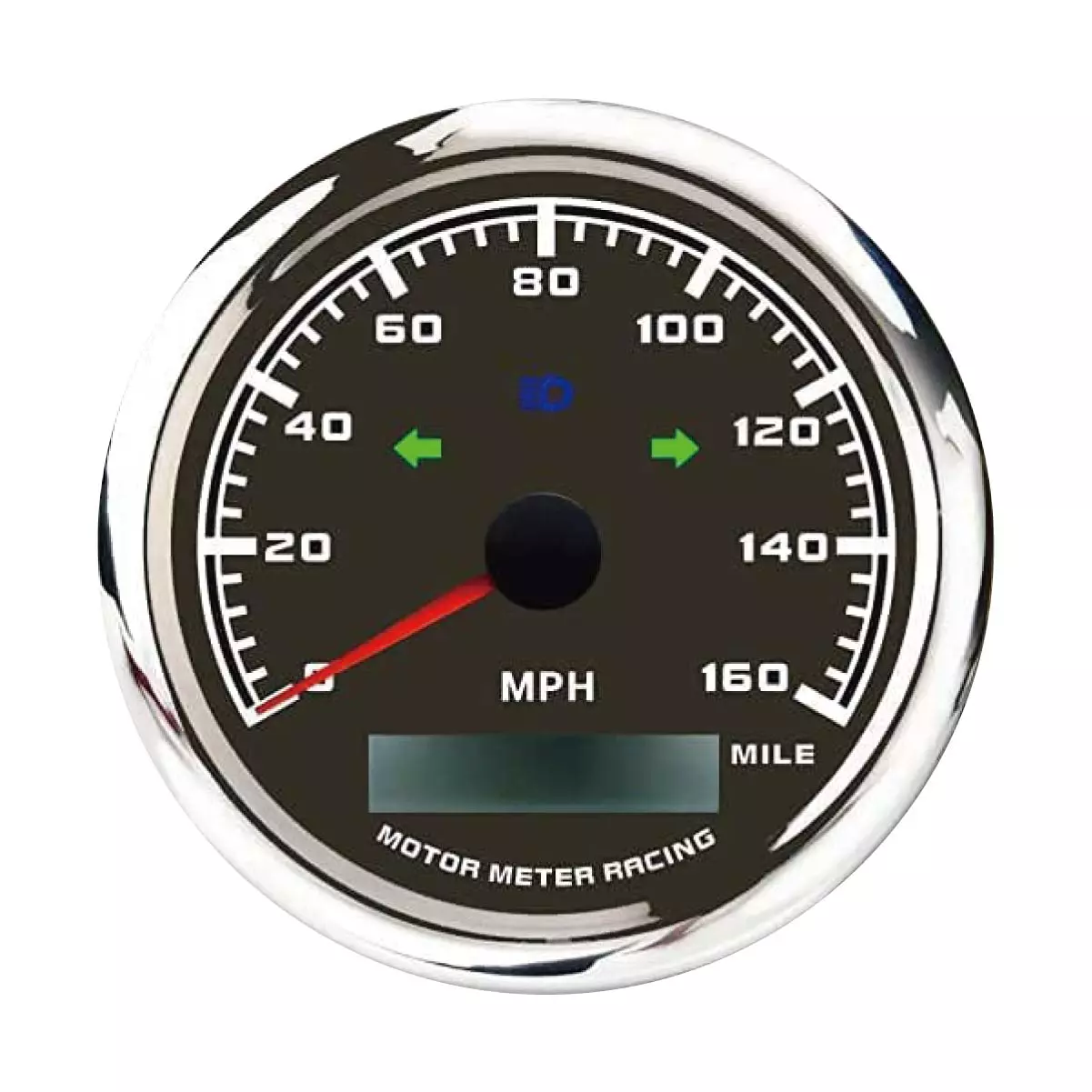 MOTOR METER RACING W Pro GPS Speedometer Odometer Waterproof for Car Boat Motorcycle Black with Turn Signal High Beam 160 Mph White LED GPS Sensor Included